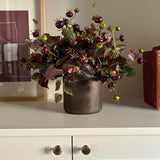 Rosehip and Ivy in a Hand-painted Bronze Vase RTfact Flowers 
