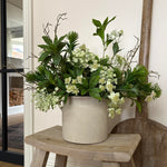 Dianthus Spray, Astrantia and Bucida Flower in a Taupe Vase RTfact Flowers 