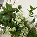 Dianthus Spray, Astrantia and Bucida Flower in a Taupe Vase RTfact Flowers 