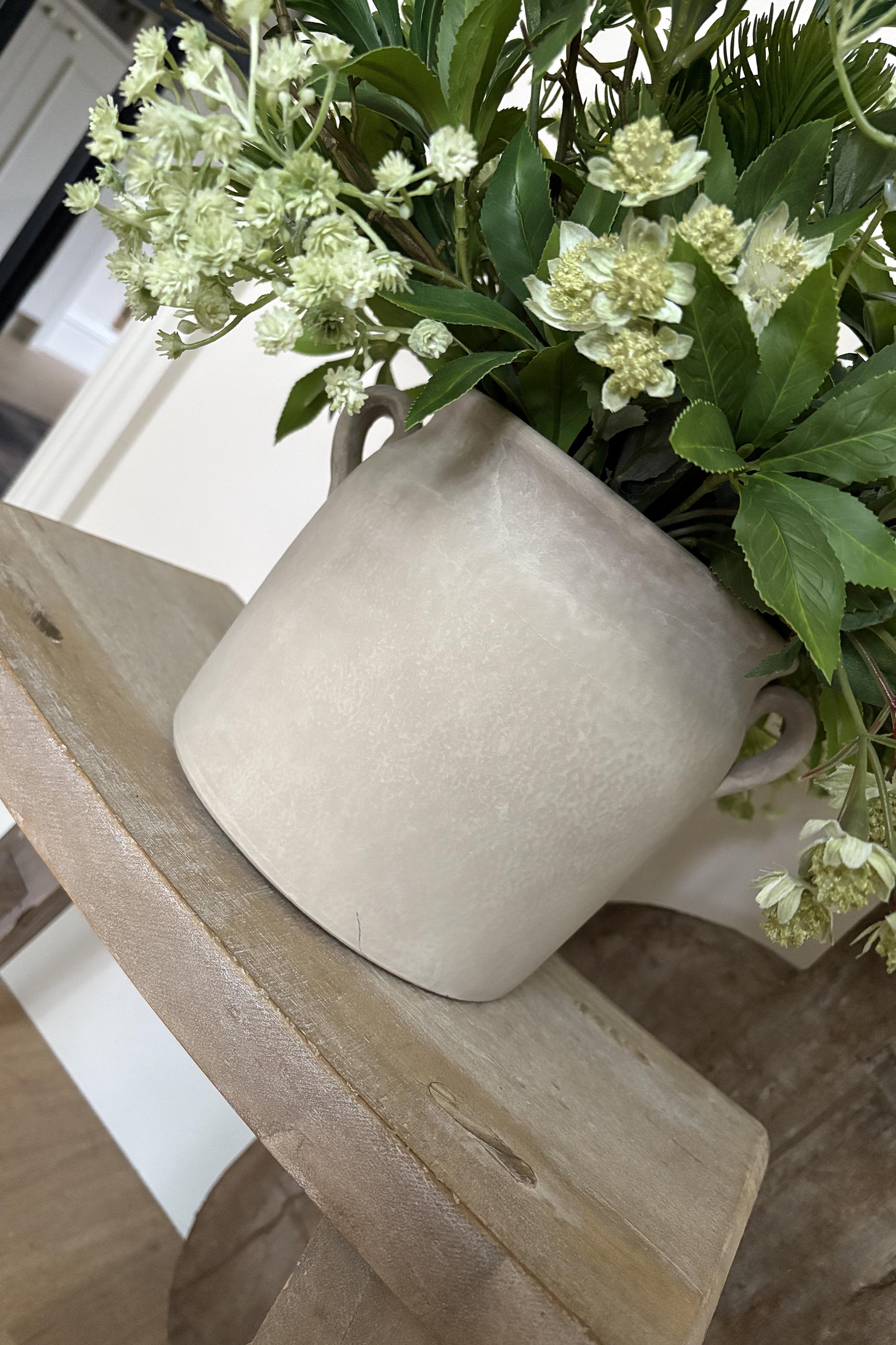 Dianthus Spray, Astrantia and Bucida Flower in a Taupe Vase RTfact Flowers 