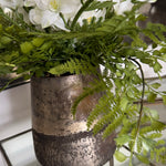 Larkspur Spray and Fern in a Pewter Vase RTfact Flowers 