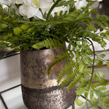 Larkspur Spray and Fern in a Pewter Vase RTfact Flowers 