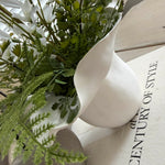 Zephyranthes and Fern in a White curved Vase RTfact Flowers 