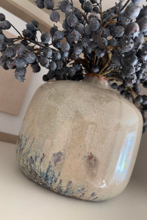 Blueberries in a Glazed Textured Cream Vase Rtfact Flowers 
