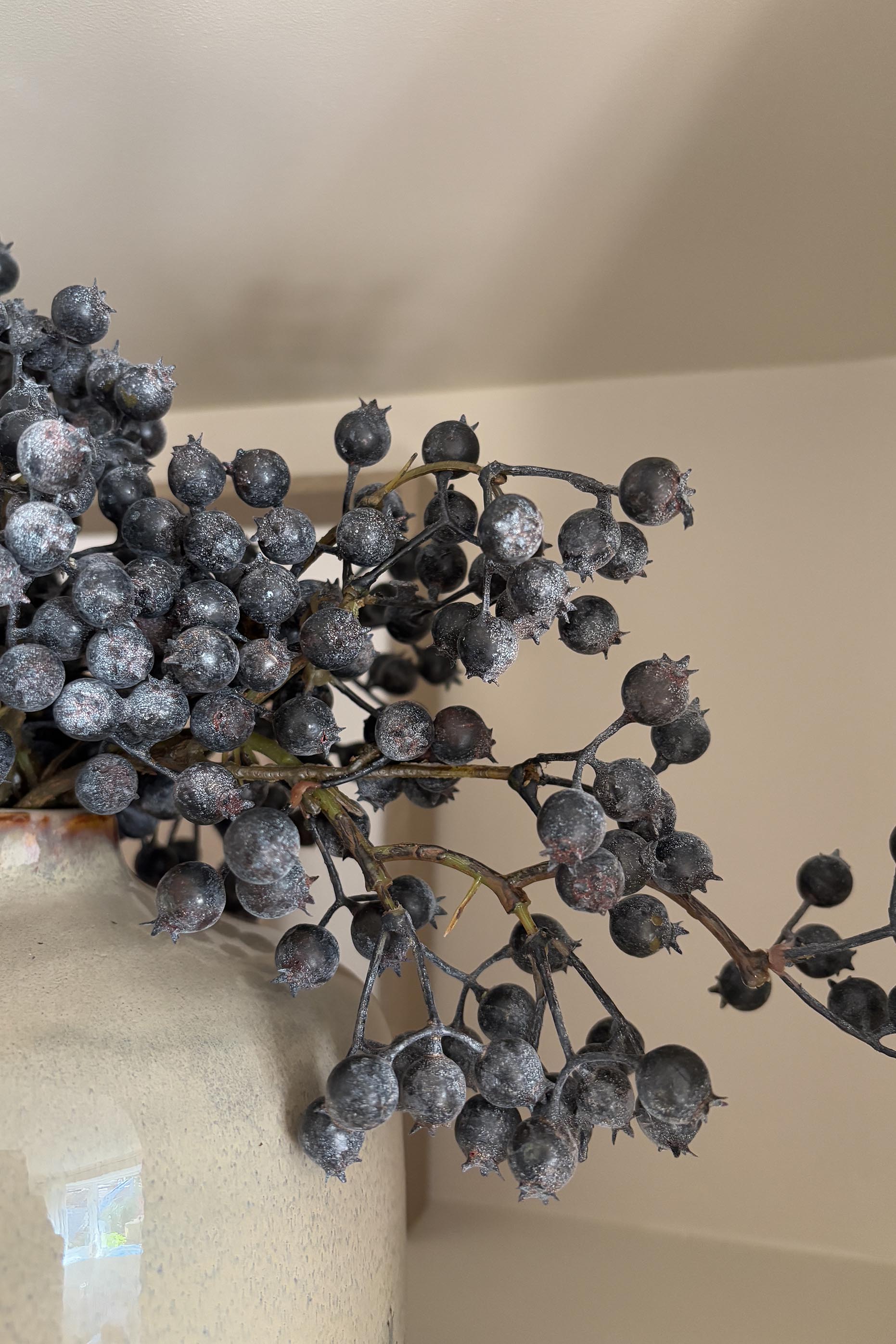 Blueberries in a Glazed Textured Cream Vase Rtfact Flowers 