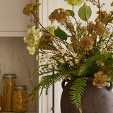 Queen Anne's Lace, Fern and Astrantia in a Rustic Stone Vase RTfact Flowers 