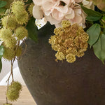 Hydrangea,Rose and Queen Anne's Lace in a Stone Vase Rtfact Flowers 