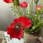 Poppies in a Rustic Stone Pot RTfact Flowers 