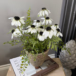 Daisies in a Rustic Stone Pot RTfact Flowers 