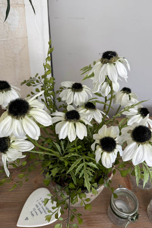Daisies in a Rustic Stone Pot RTfact Flowers 