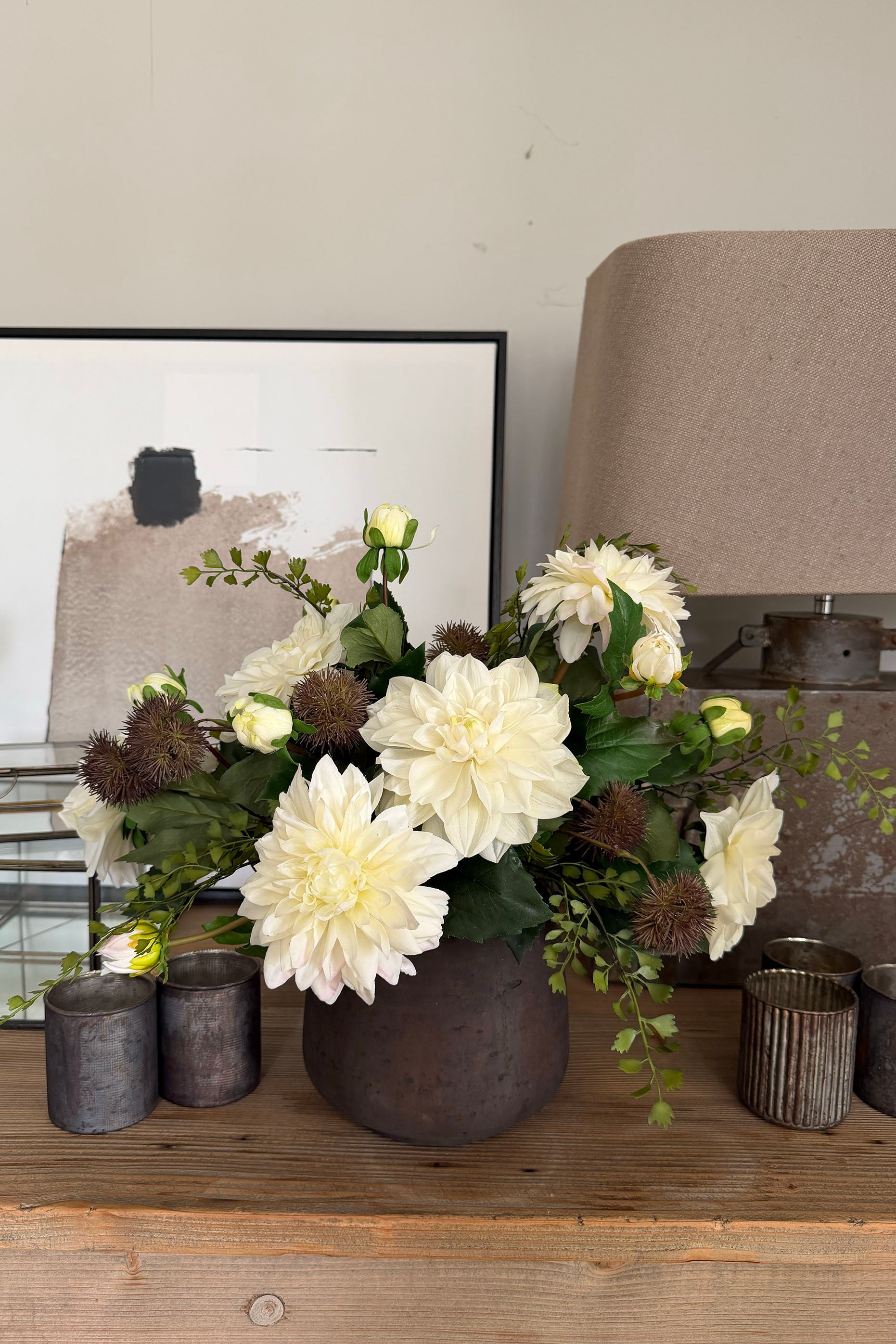 Dahlias in a Rustic Brown pot RTFact Flowers 