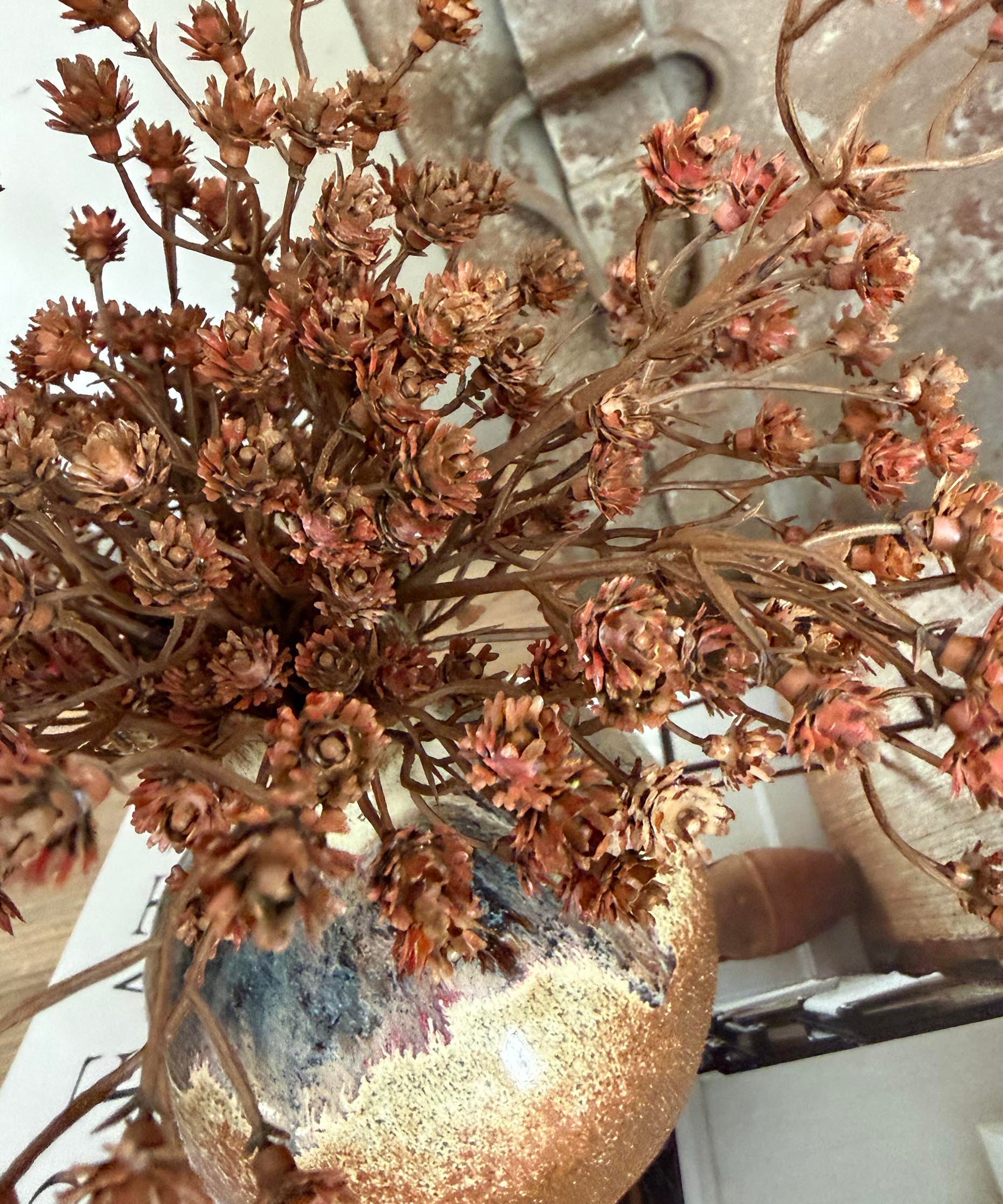 Gypsophilia in a Bronze Grey Vase RTfact Flowers 