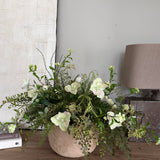 Hellebores and Fern in a Terracotta Bowl