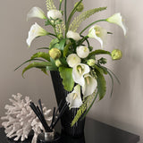 Calla Lily,Eremurus and Ranunculus in an Asymmetric Ribbed Vase RTFact Flowers 