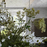 Bell Flower, Astrantia , Queen Anne's Lace and Fern in a Basket