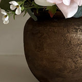 Eucalyptus, Rose and Waxflower in a Bronze Vase (Pink)