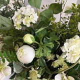 Ranunuculus, Hydrangea, Anemone and Astrantia in a Bronze Vase