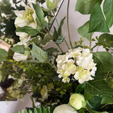 Ranunuculus, Hydrangea, Anemone and Astrantia in a Bronze Vase