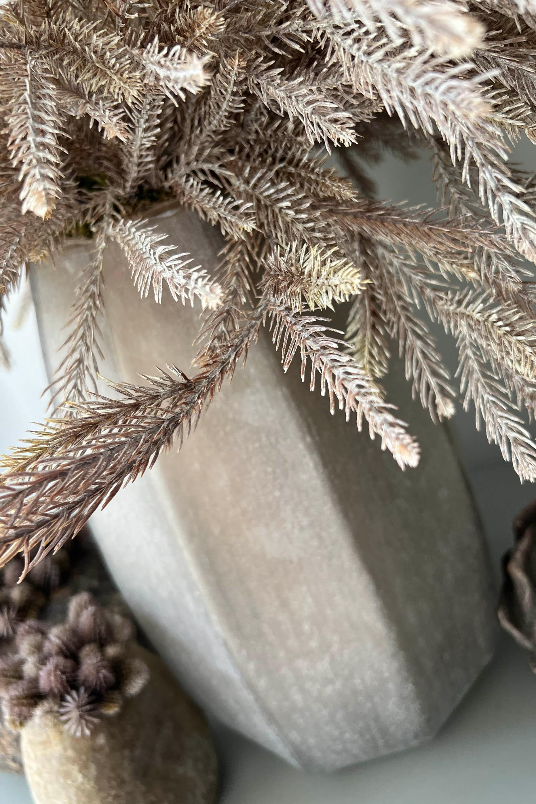 Fern Spray (Taupe) in a Sand Finish Glass Vase RTfact Flowers 