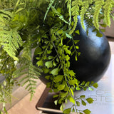 Ferns in a Black Metal Vase RTfact Flowers 