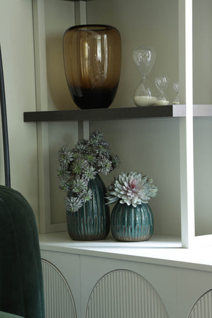 Succulents in Teal Blue Vases (Set of 2)