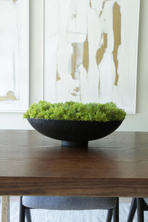 Curly Moss in a Black Metal Bowl