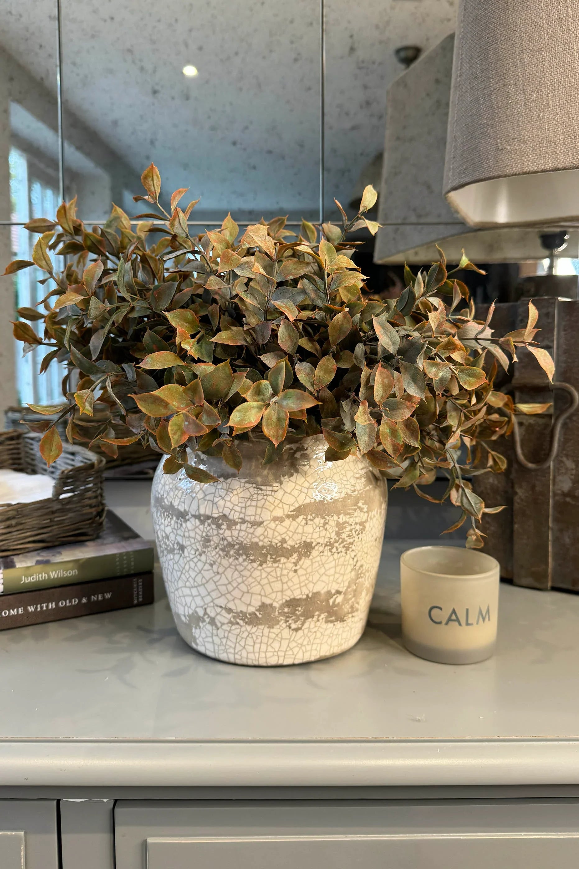 Lappa Bush in a Glazed aged Ceramic Pot RTfact Flowers 