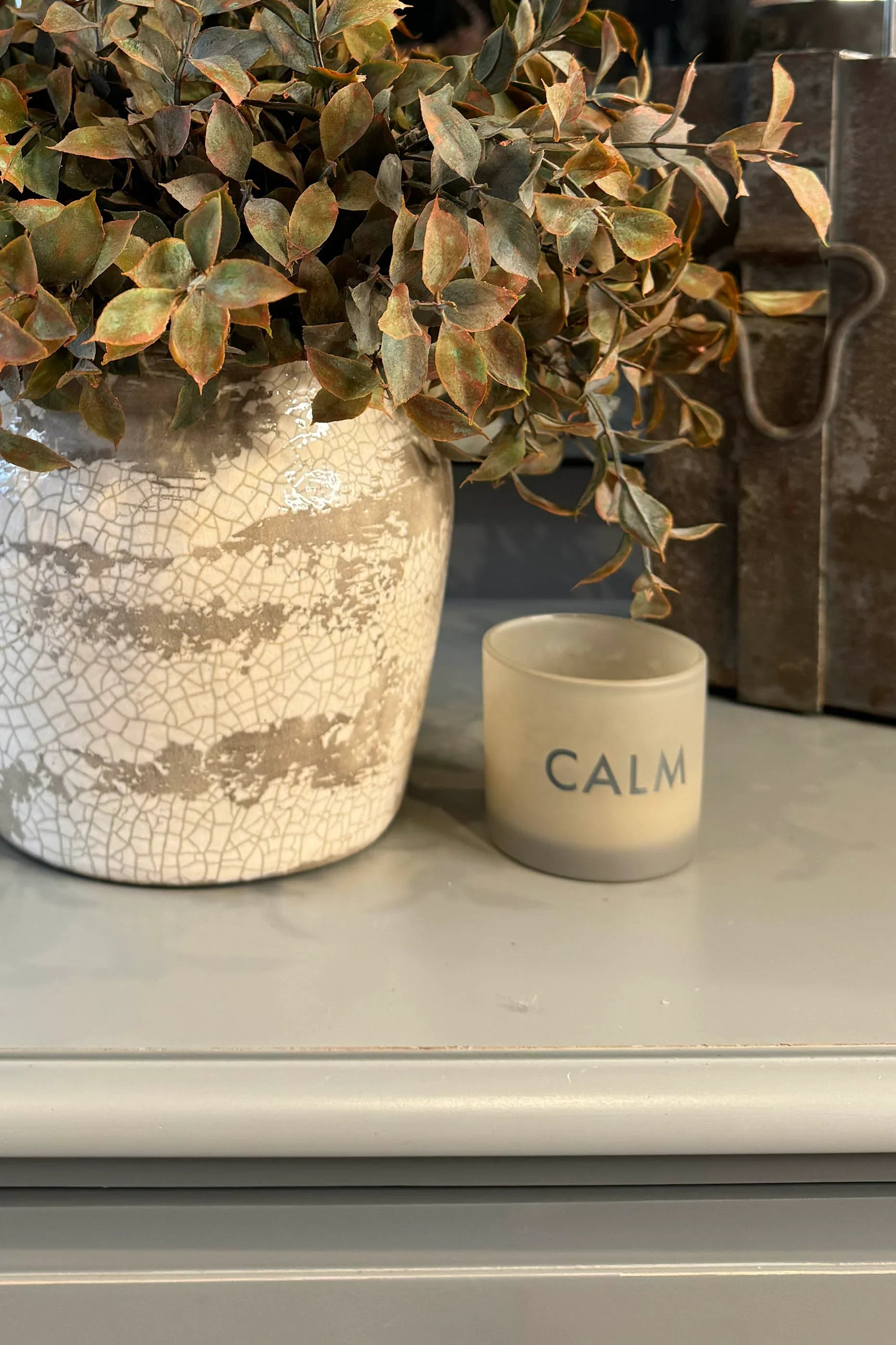 Lappa Bush in a Glazed aged Ceramic Pot RTfact Flowers 