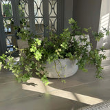 Enkianthus, Queen Anne's Lace and Twigs in a Grey Sandstone effect Bowl RTfact Flowers 