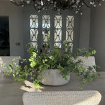 Enkianthus, Queen Anne's Lace and Twigs in a Grey Sandstone effect Bowl RTfact Flowers 