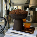 Echinops in a Rustic Brown Metal Pedestal Bowl (Tall) RTfact Flowers 