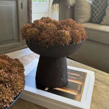 Echinops in a Rustic Brown Metal Pedestal Bowl (Tall) RTfact Flowers 