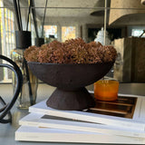 Echinops in a Rustic Brown Metal Pedestal Bowl RTfact Flowers 