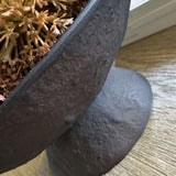 Echinops in a Rustic Brown Metal Pedestal Bowl RTfact Flowers 