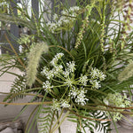 Queen Anne's Lace and Grass in a Cream Stone Pot RTfact Flowers 