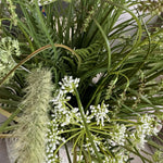 Queen Anne's Lace and Grass in a Cream Stone Pot RTfact Flowers 