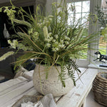 Queen Anne's Lace and Grass in a Cream Stone Pot RTfact Flowers 