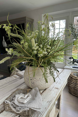 Wild Meadow in a Cream Stone Pot