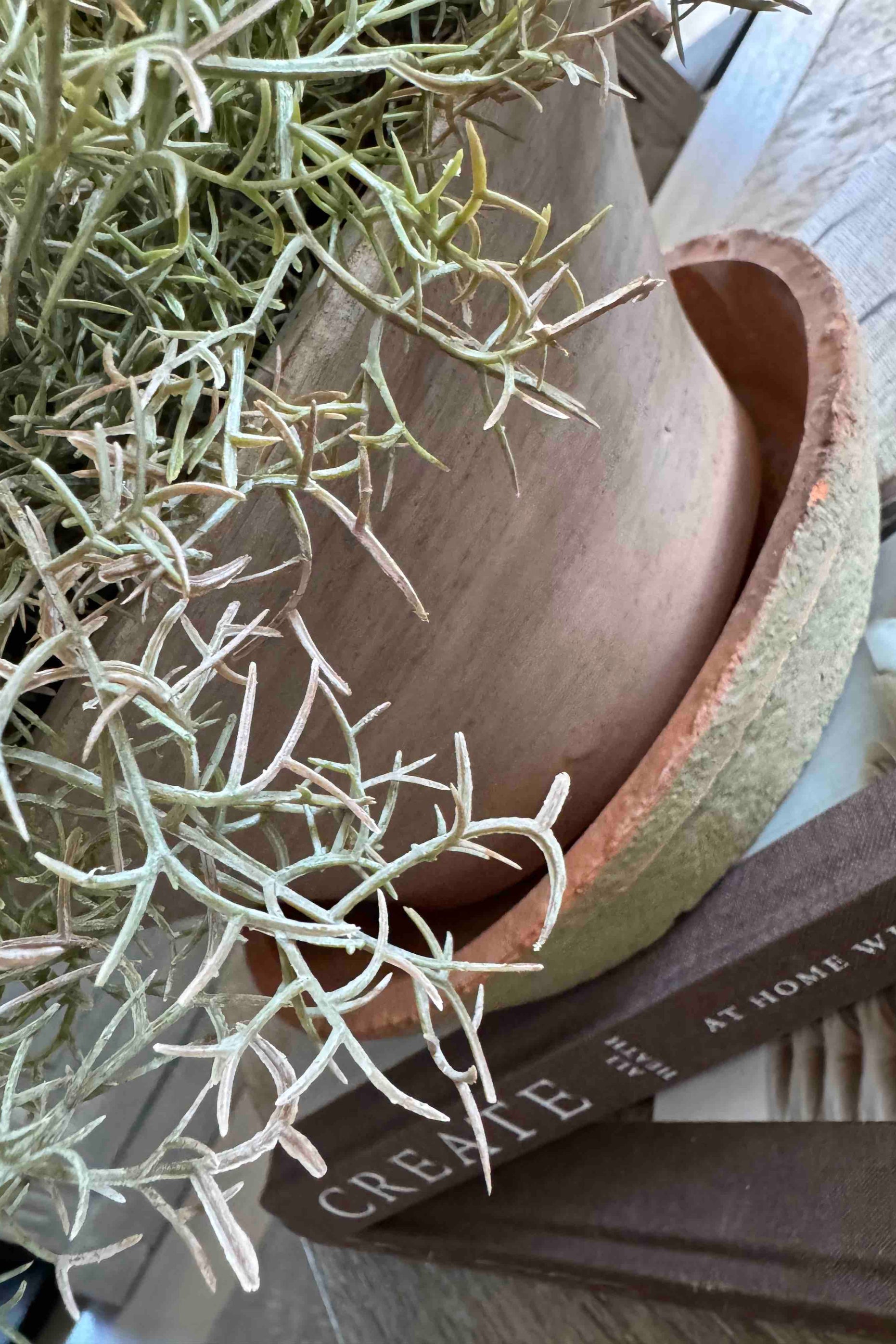 Spanish Moss in a Terracotta Bowl RTfact Flowers 
