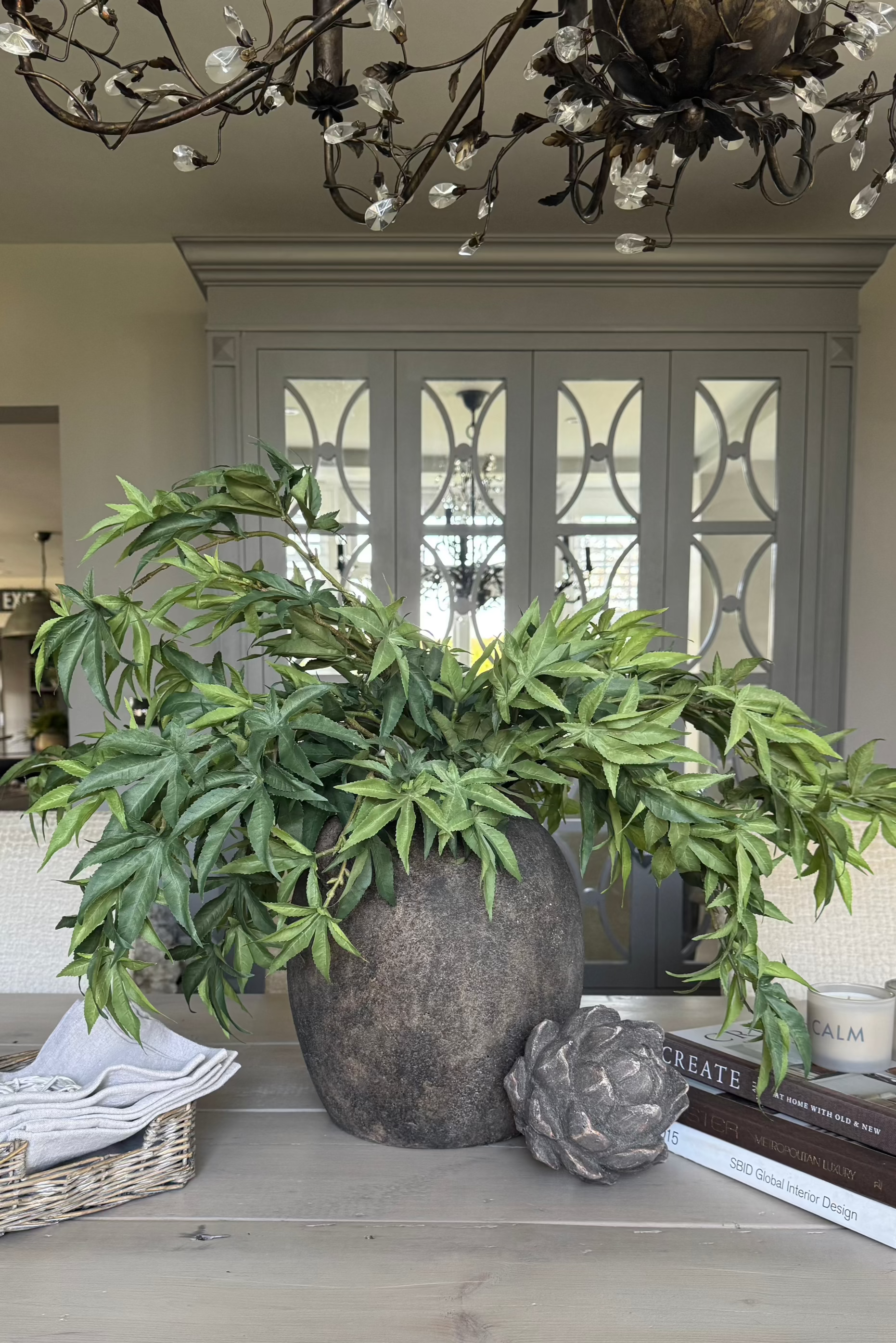 Maple Leaf in a Rustic Sandstone Pot RTfact Flowers 