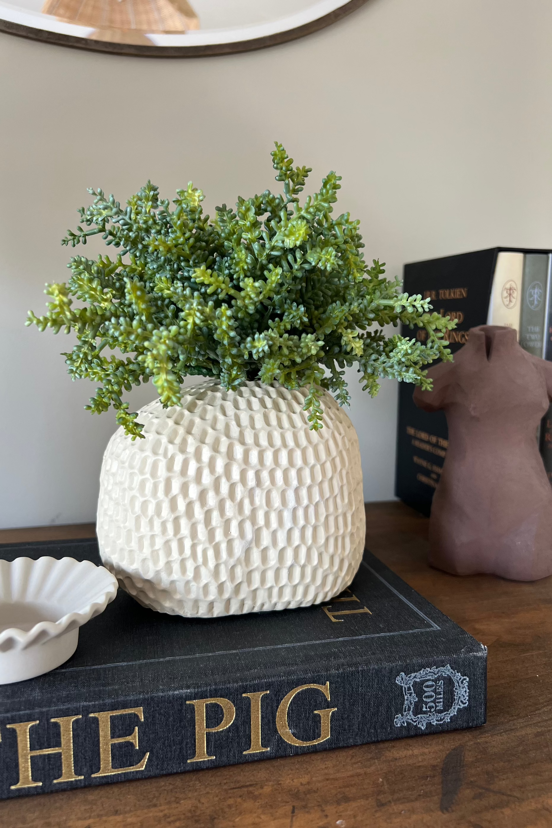 Mini Plant in a Dimpled Cream Vase RTfact Flowers 