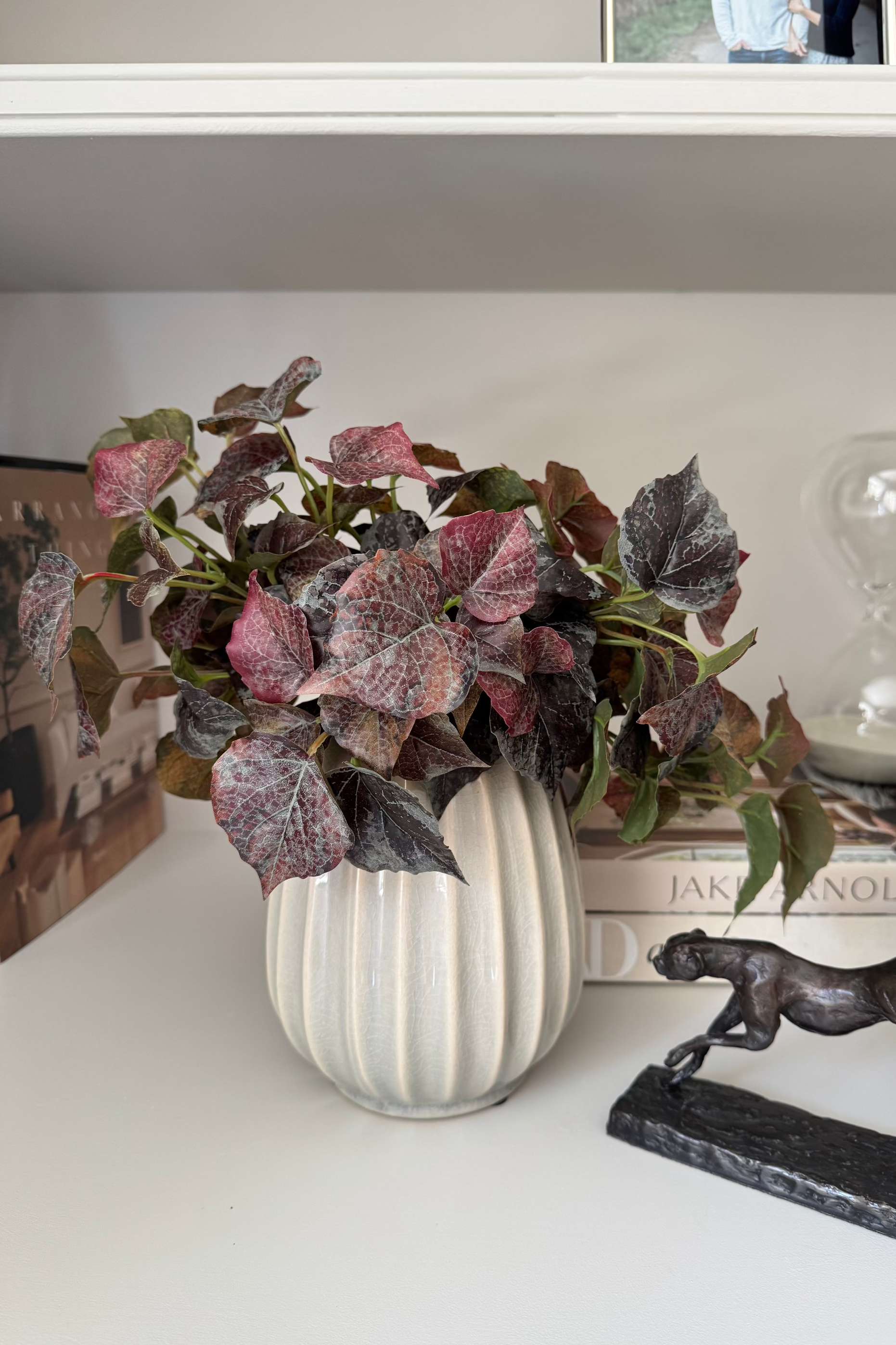 Ivy Spray in a Glazed Cream Vase RTfact Flowers 