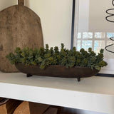 Mini Spiky Succulents in a Hand Painted Bronze Boat RTfact Flowers 