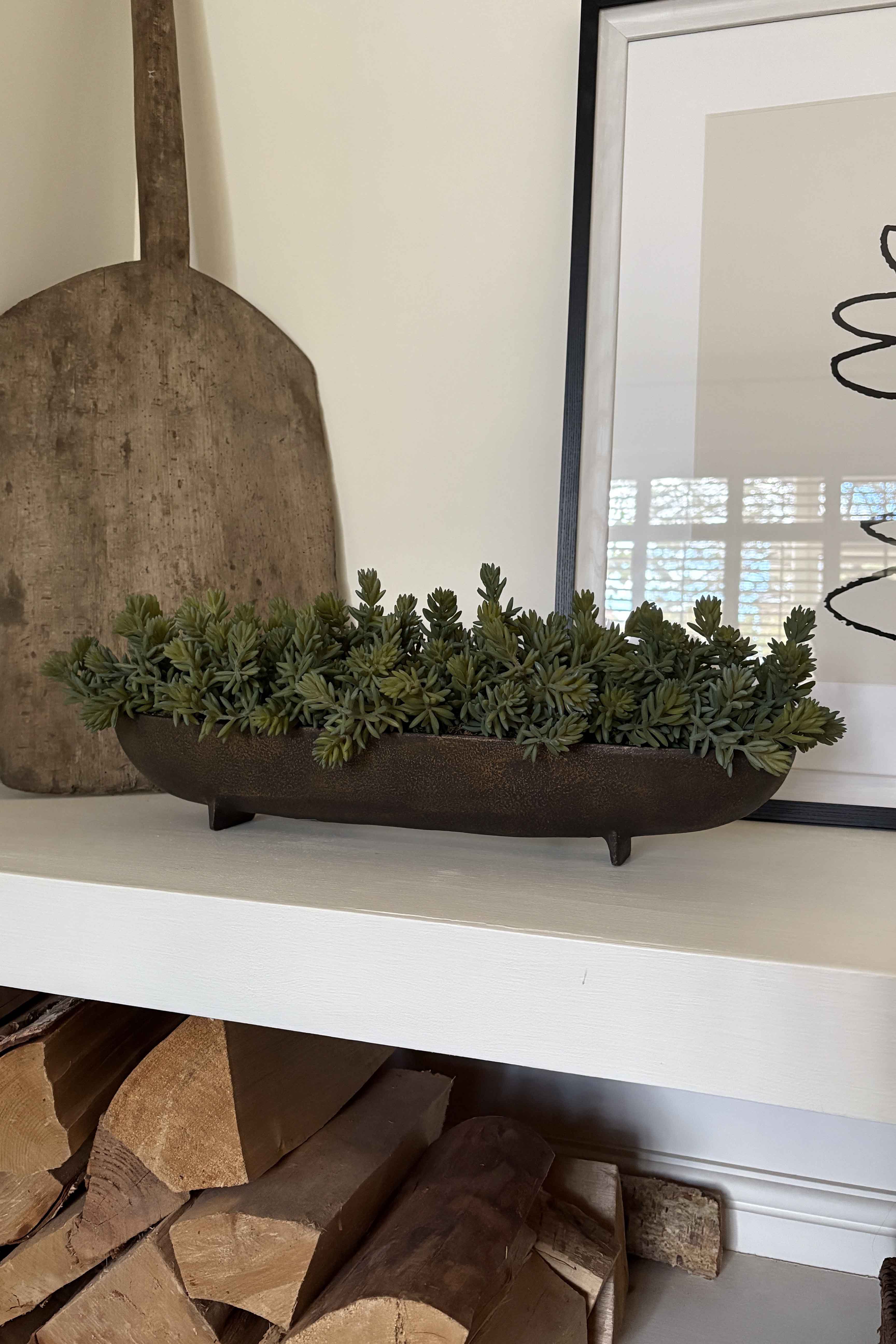 Mini Spiky Succulents in a Hand Painted Bronze Boat RTfact Flowers 