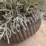Curly Grass in a Ribbed Pewter/Bronze Bowl RTfact Flowers 