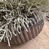 Curly Grass in a Ribbed Pewter/Bronze Bowl RTfact Flowers 