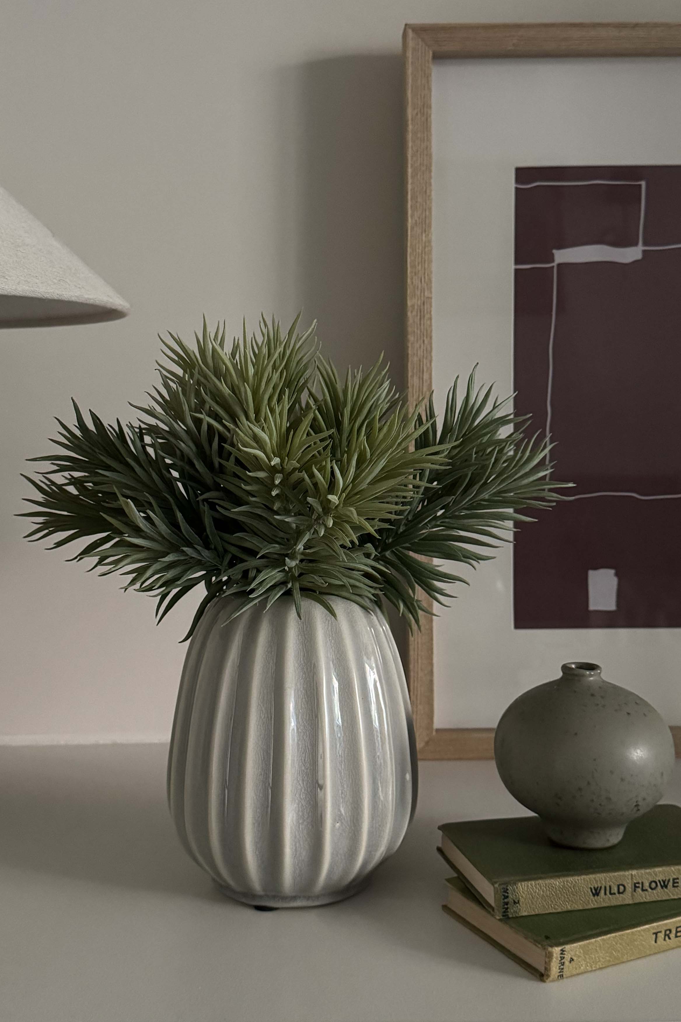 Spiky Succulents in a Glazed Pale Stone Vase RTfact Flowers 
