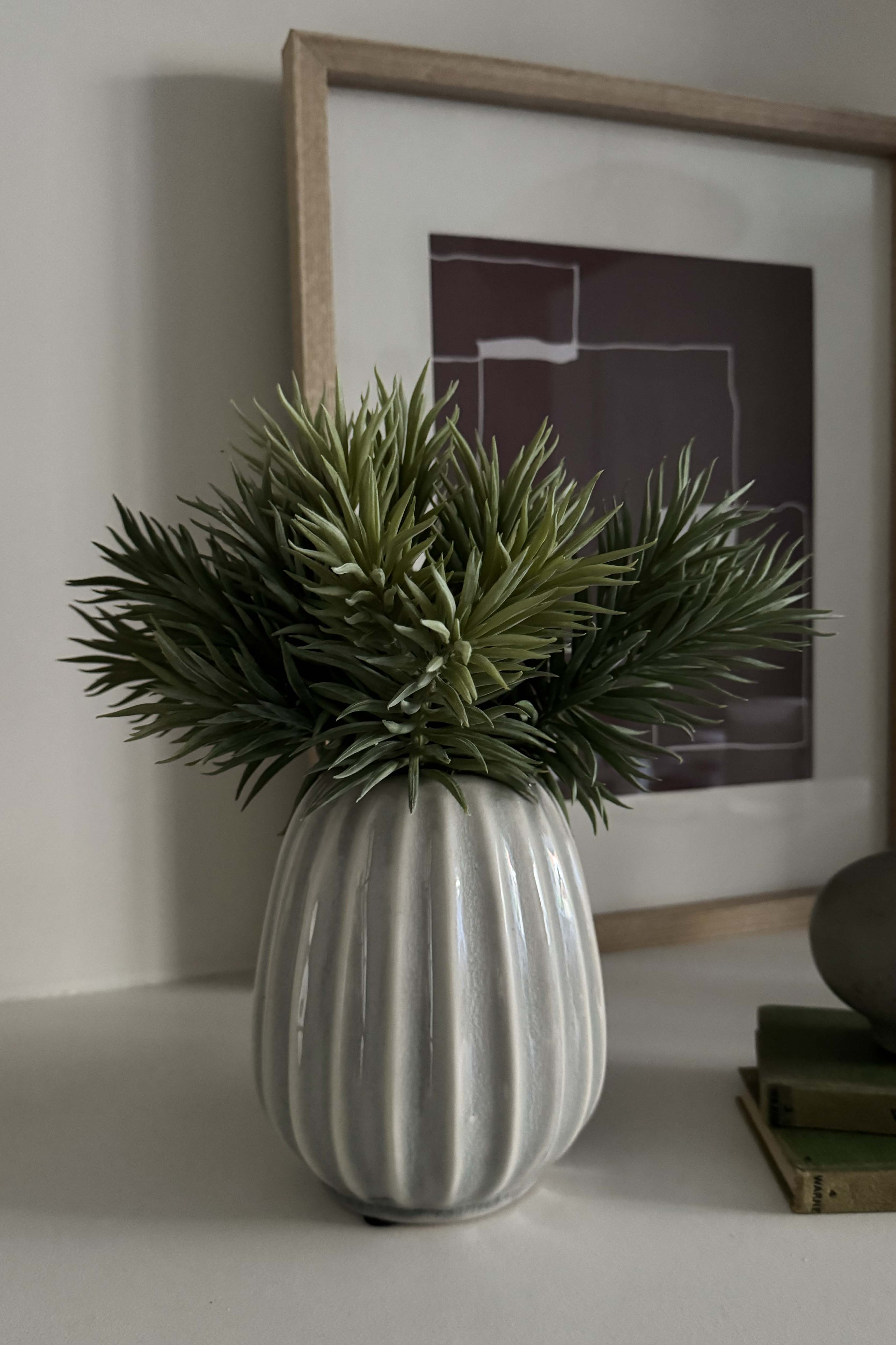Spiky Succulents in a Glazed Pale Stone Vase RTfact Flowers 