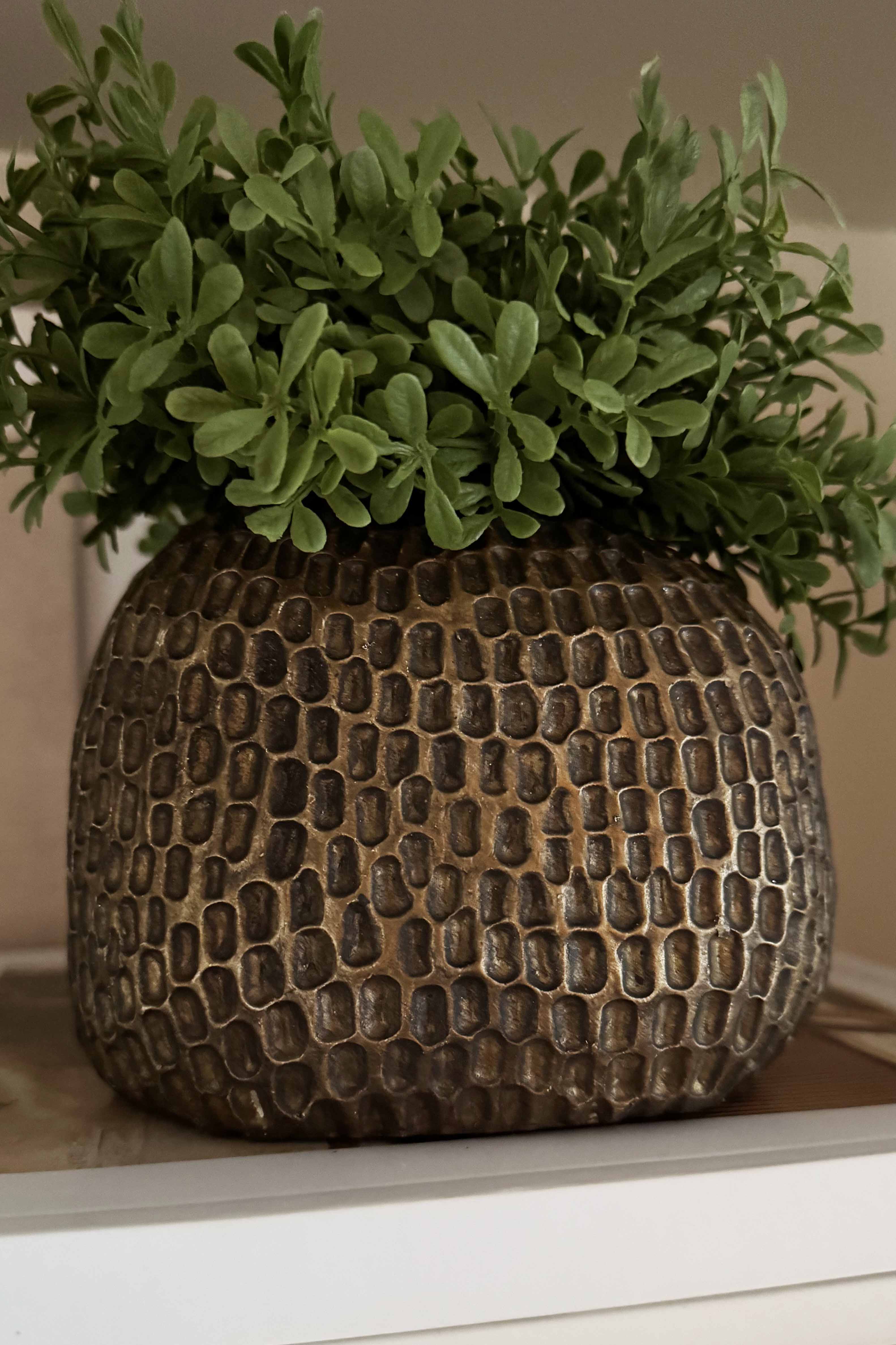Teabush in a Bronze Dimpled Vase RTfact Flowers 