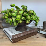 Succulent Branch in a Rustic Brown Pedestal Bowl RTfact Flowers 